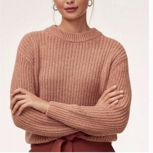Wilfred Chenille Blush Ribbed Crewneck Sweater